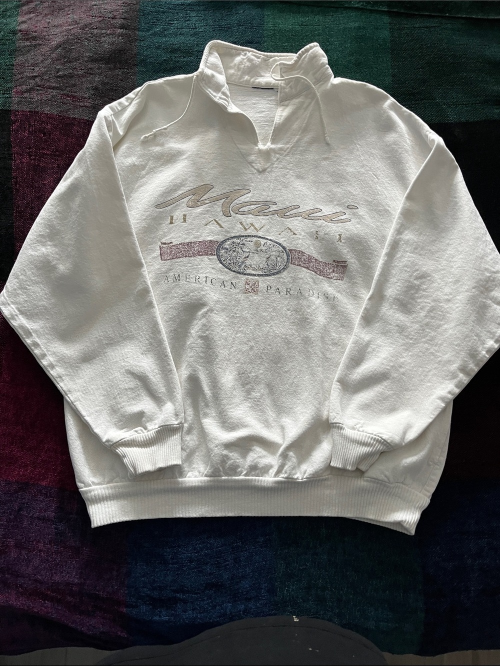 Vintage Maui Off-white Cotton Sweatshirt